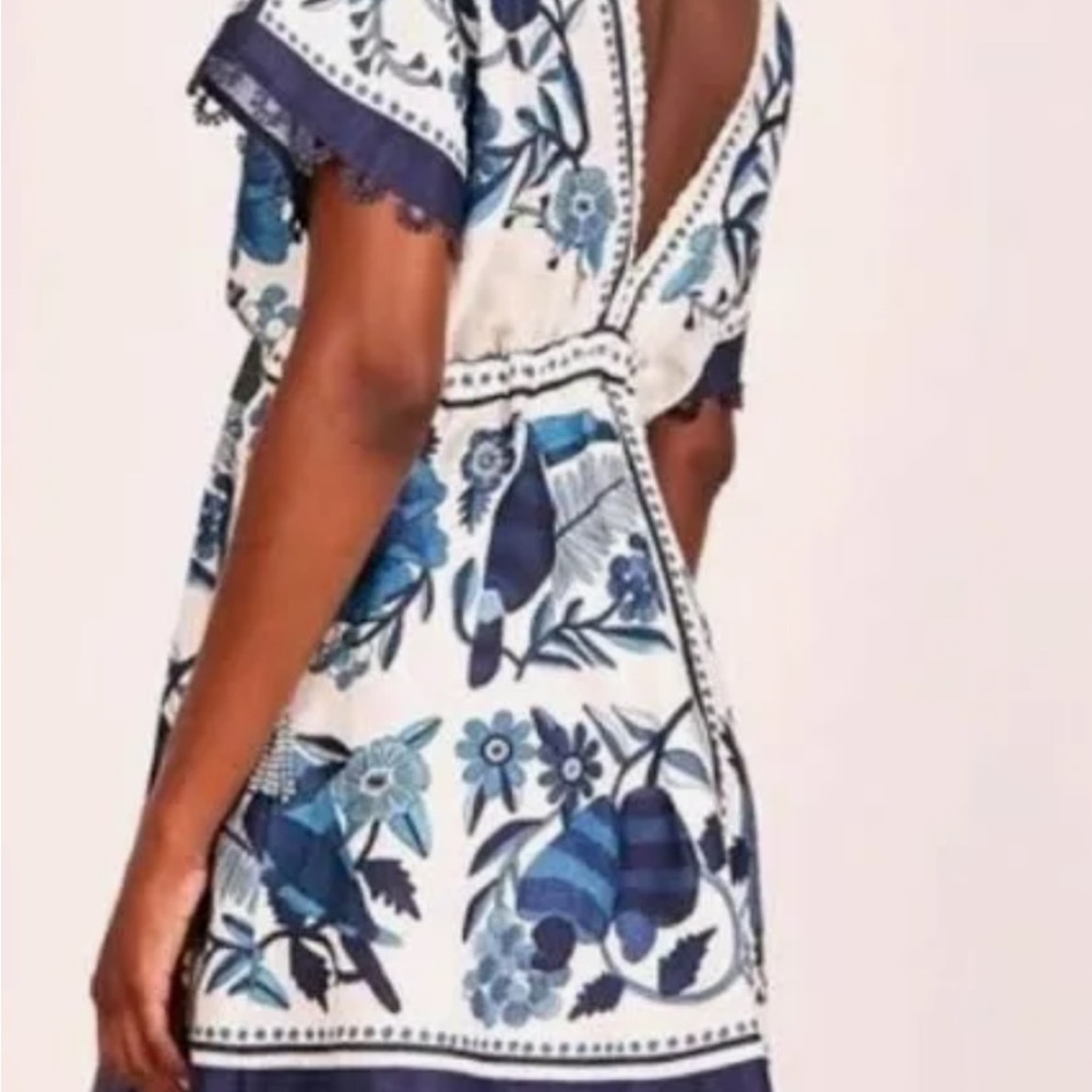 FARM Rio Blue Flutter Sleeve Sundress